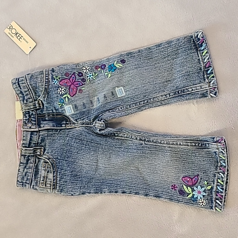 Baby Girl Emboidered Jeans - New - Cherokee 12M